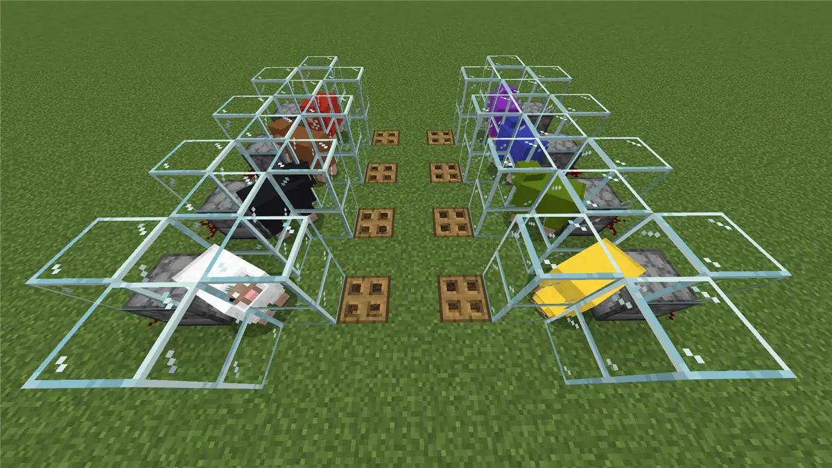 羊毛全自動回収機を４匹ずつ分けて作った図