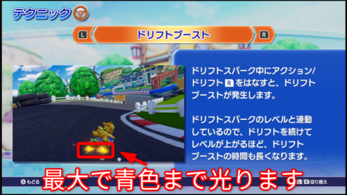 チョコボGP ドリフトブーストの説明