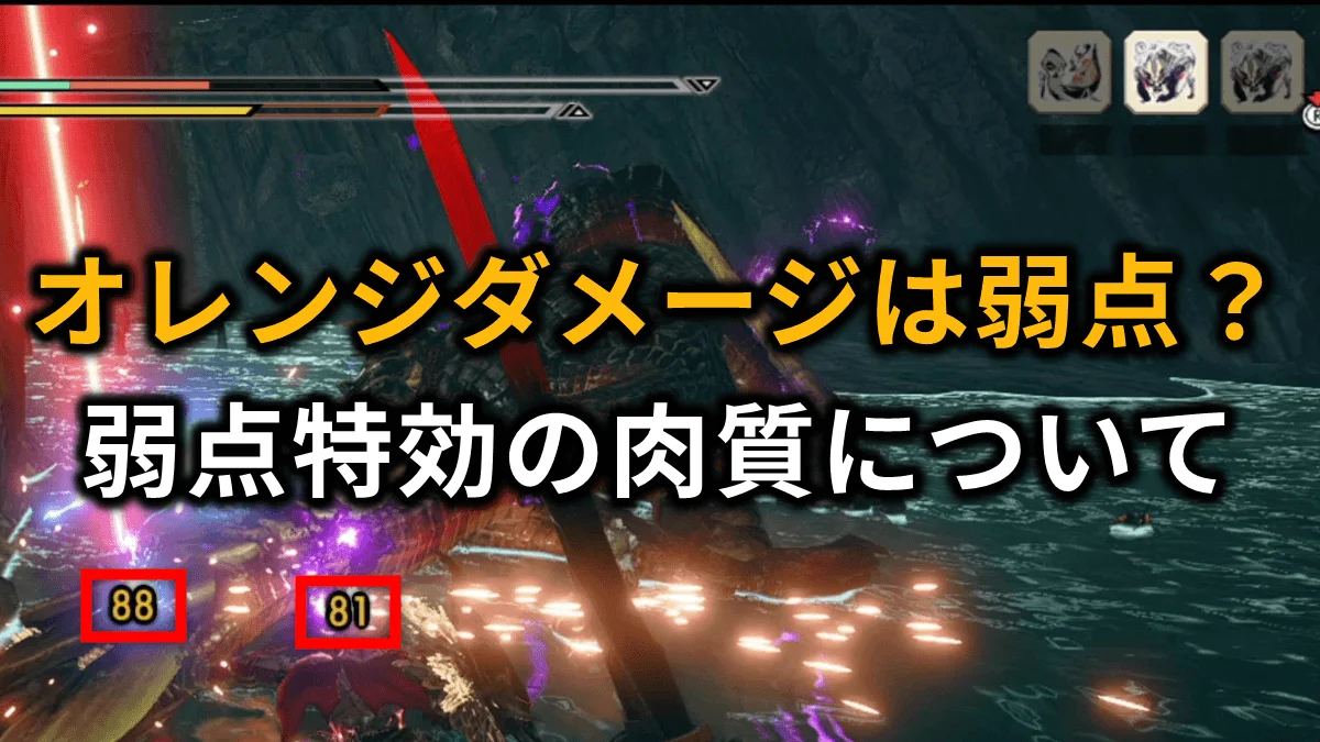 Mhr S オレンジダメージは弱点じゃない 弱点特効の肉質について モンハンライズ サンブレイク ツースのゲーム攻略簿